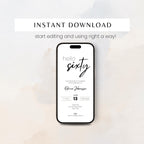 Minimal Elegant 60th Birthday Invitation