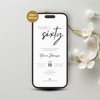 Minimal Elegant 60th Birthday Invitation