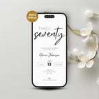 Minimalist Elegant 70th Birthday Invitation