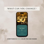 Golden 50th Birthday Invitation
