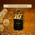 Golden 20th Birthday Invitation