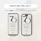 Minimal Elegant 70th Birthday Invitation