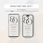 Elegant 80th Birthday Brunch Invitation