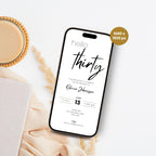 Minimal Elegant 30th Birthday Invitation