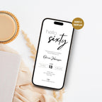 Minimal Elegant 60th Birthday Invitation