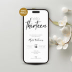 Modern Simple 13th Birthday Invitation Teens