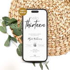 Modern Simple 13th Birthday Invitation Teens