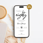 Minimalistic Elegant 80th Birthday Invitation