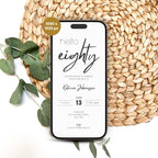 Minimalistic Elegant 80th Birthday Invitation