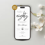 Minimalistic Elegant 80th Birthday Invitation