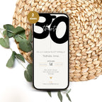 Minimal 30th Birthday Invitation