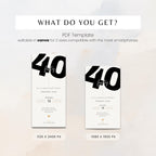 Modern 40th Birthday Invitation