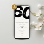 Modern 60th Birthday Invitation