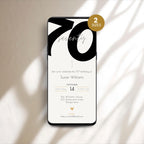 Modern 70th Birthday Invitation