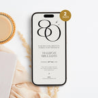 Elegant 80th Birthday Brunch Invitation