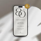 Elegant 80th Birthday Brunch Invitation