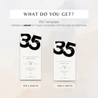 Stylish 35th Birthday Invitation