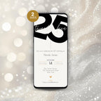 Minimal Stylish 25th Birthday Invitation