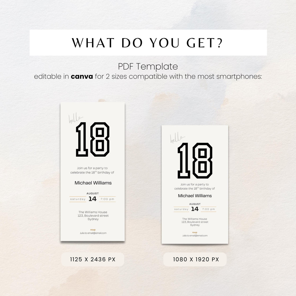 Sports 18th Birthday Invitation Template for Boys