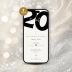 Modern 20th Birthday Invitation