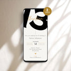 Minimalist Bold 13th Birthday Invitation
