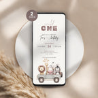 Safari Wild One Birthday Invitation