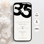 Stylish 35th Birthday Invitation