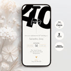 Modern 40th Birthday Invitation