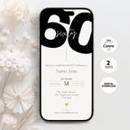Modern 60th Birthday Invitation