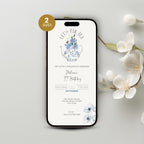 French Toile Tea Party 70th Birthday Invitation