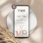 Two Wild Safari Birthday Invitation