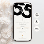 Elegant Minimal 55th Birthday Invitation