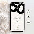 Modern 50th Birthday Invitation Bold