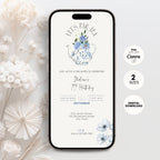 French Toile Tea Party 70th Birthday Invitation