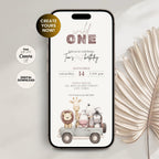 Safari Wild One Birthday Invitation