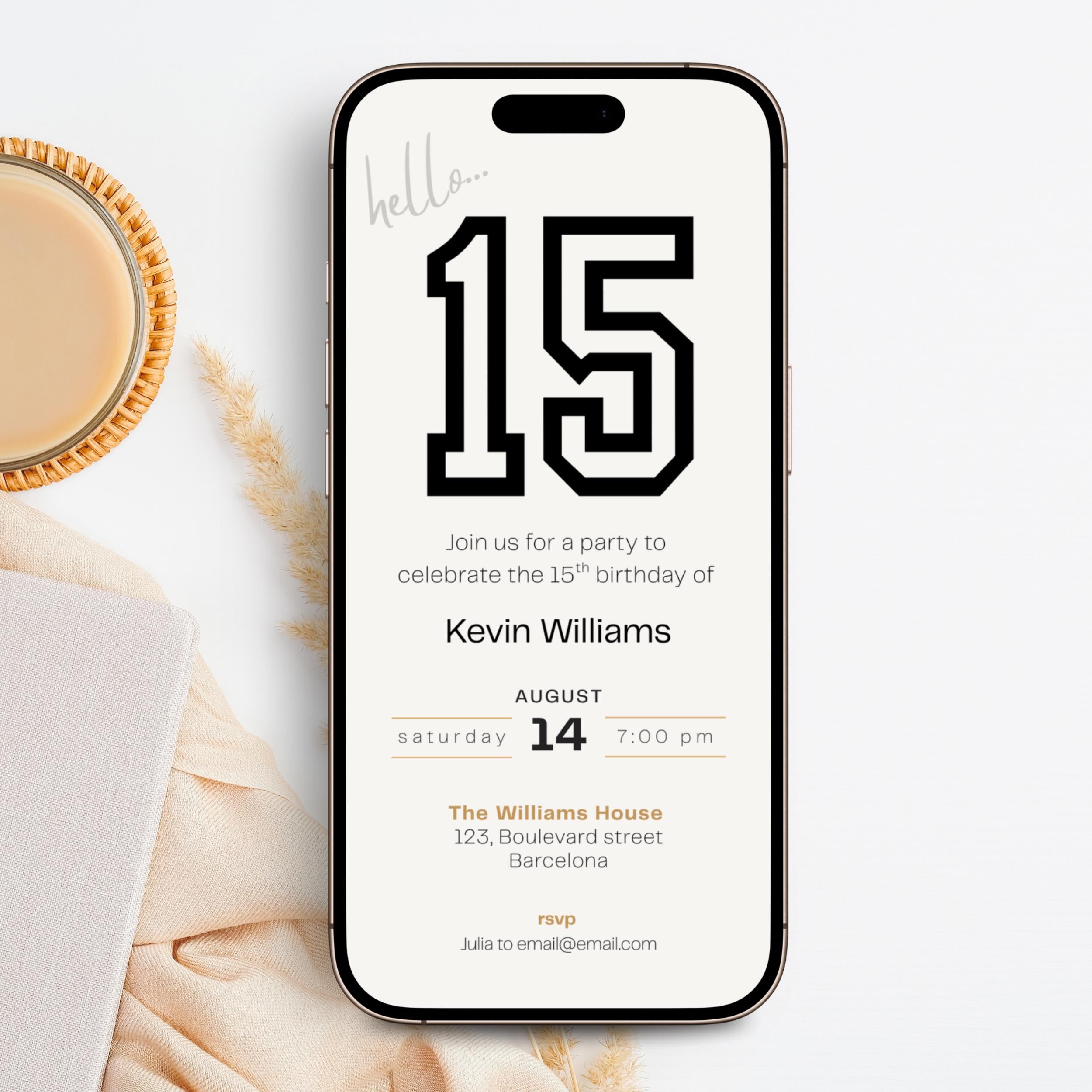 Sweet 15th Birthday Invitation Sports for Boys