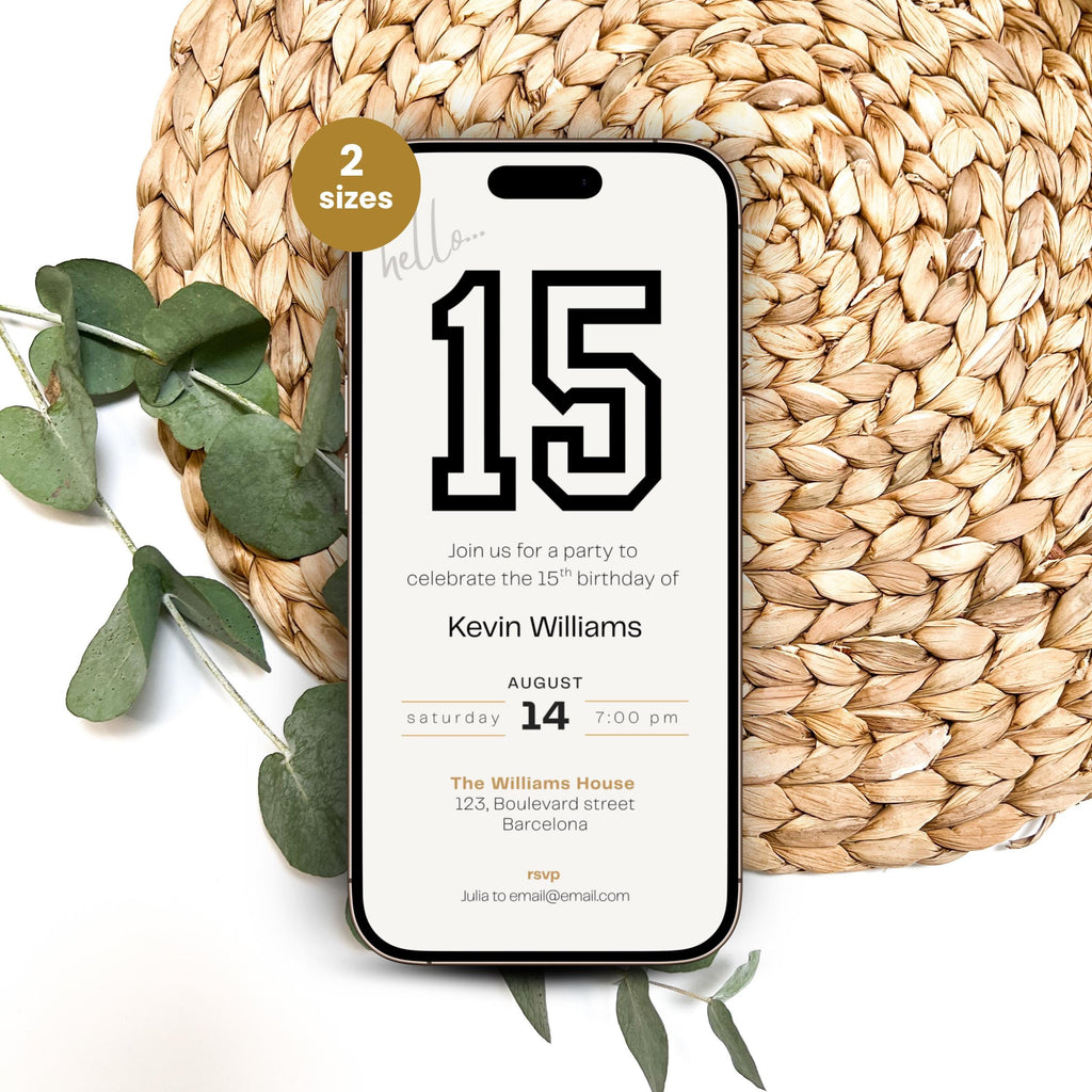 Sweet 15th Birthday Invitation Sports for Boys