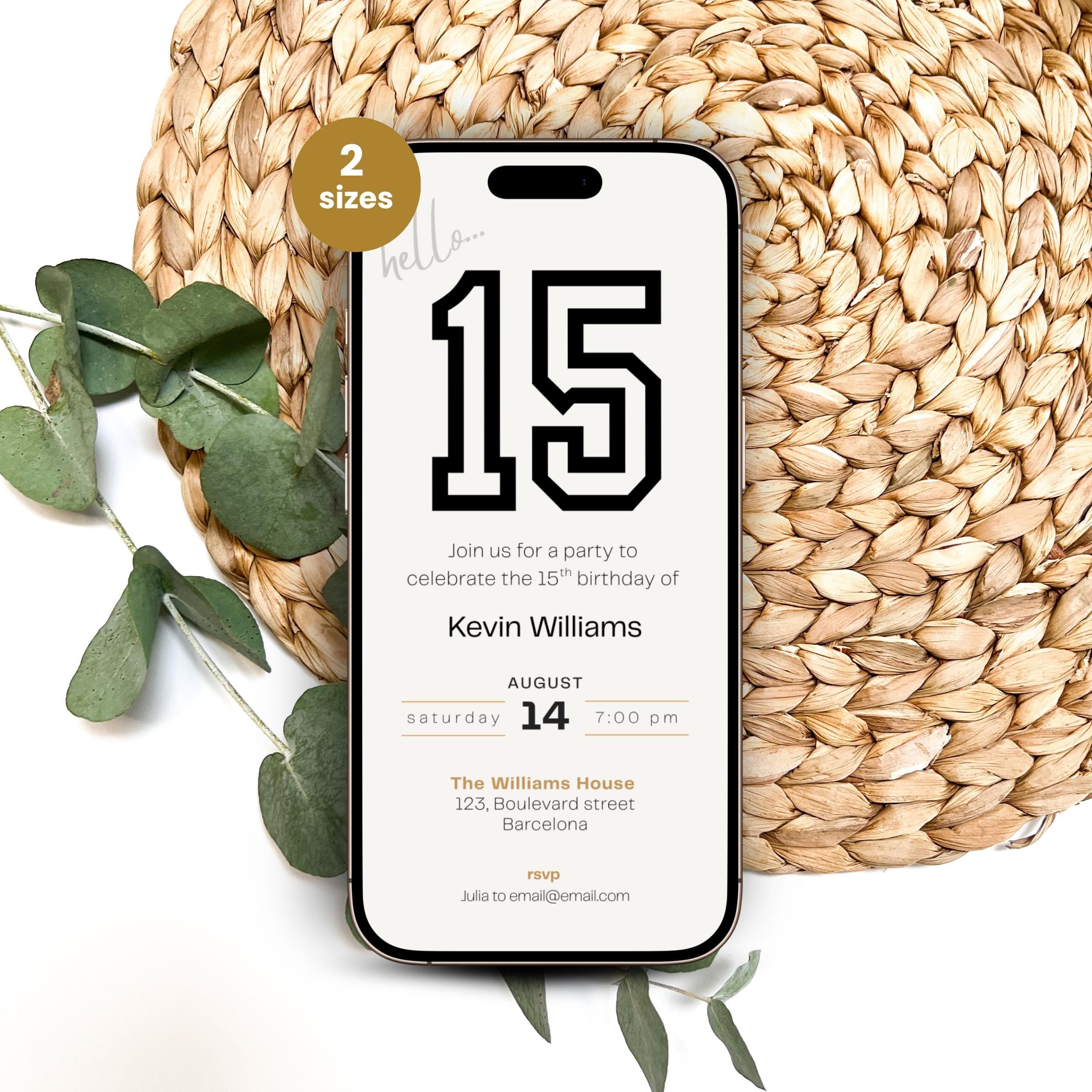 Sweet 15th Birthday Invitation Sports for Boys