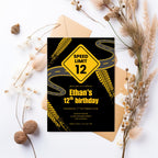 12th Birthday Invitation Road Speed Limit