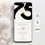 Elegant 75th Birthday Invitation Bold Typography