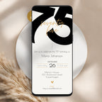 Elegant 75th Birthday Invitation Bold Typography