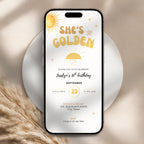 She's So Golden Birthday Invitation