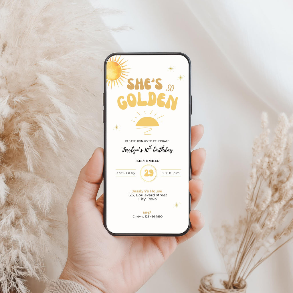 She's So Golden Birthday Invitation