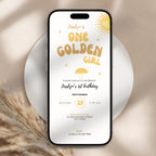 One Golden Girl First Birthday Invitation