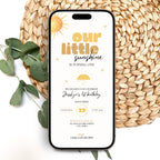 Sunshine First Birthday Invitation Boho