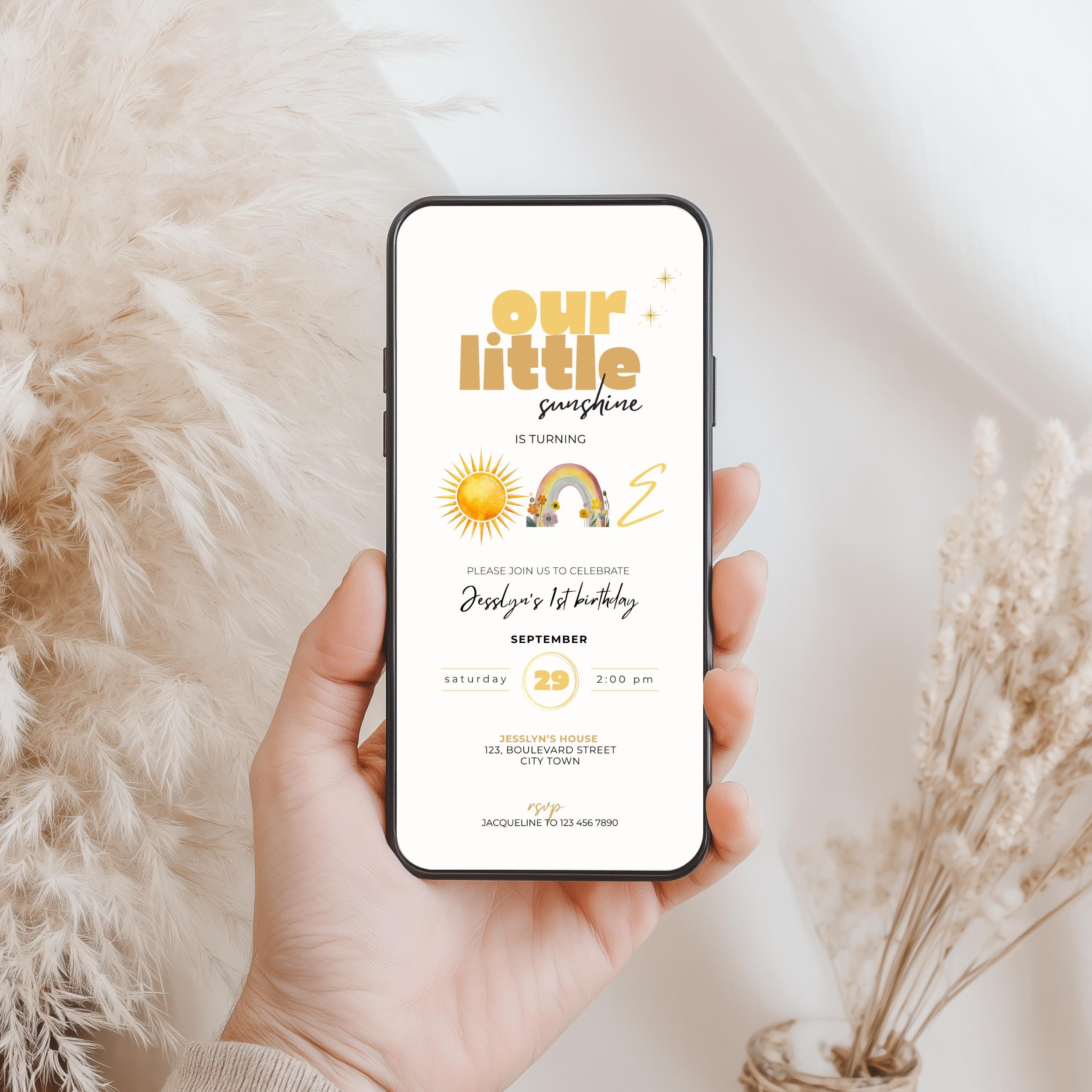 Our Little Sunshine 1st Birthday Invitation