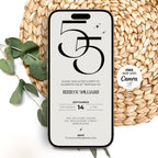 Elegant Beige 55th Birthday Invitation
