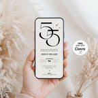 Elegant Beige 55th Birthday Invitation