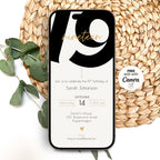 Minimal Bold 19th Birthday Invitation Template