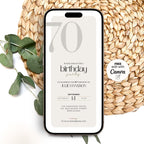 Minimal Elegant 70th Birthday Invitation Template